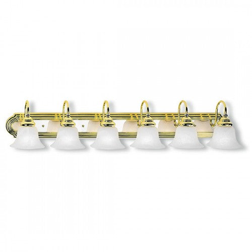 6 Light Polished Brass & Polished Chrome Bath Light Livex