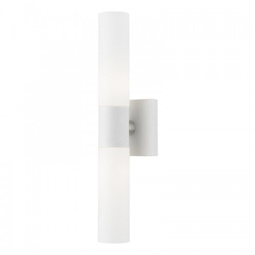 2 Light White with Brushed Nickel Accent ADA Vanity Sconce Livex