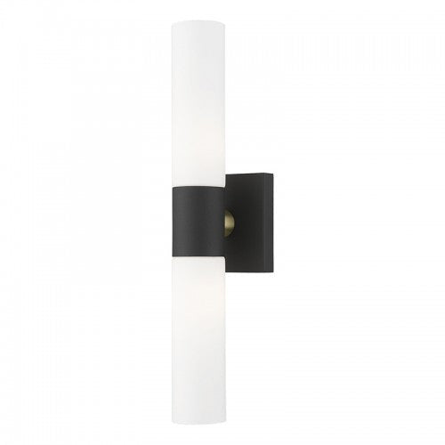 2 Light Textured Black ADA Vanity Sconce Livex