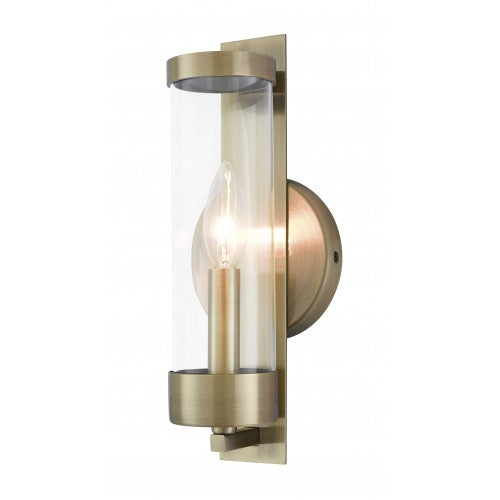 1 Light Antique Brass ADA Wall Sconce Livex