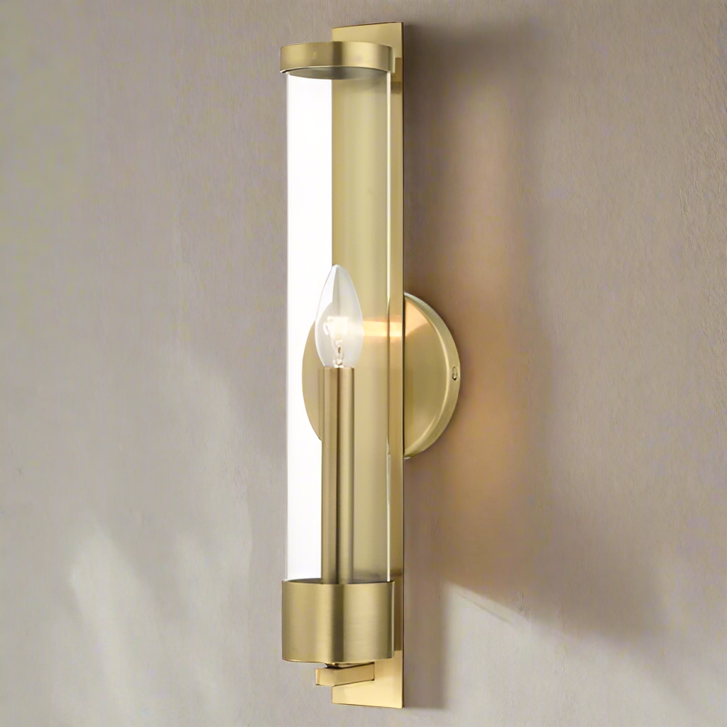 1 Light Antique Brass ADA Single Sconce Livex