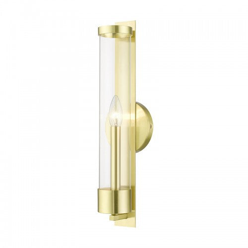 1 Light Satin Brass Tall ADA Single Sconce Livex