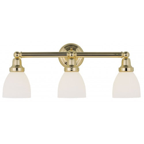 3 Light Polished Brass Bath Light Livex