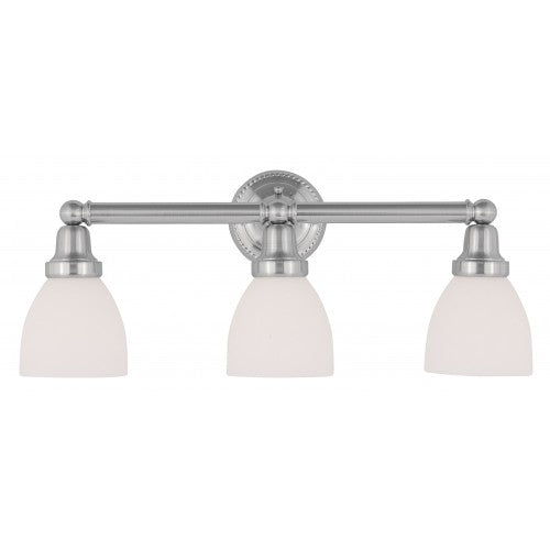 3 Light Brushed Nickel Bath Light Livex