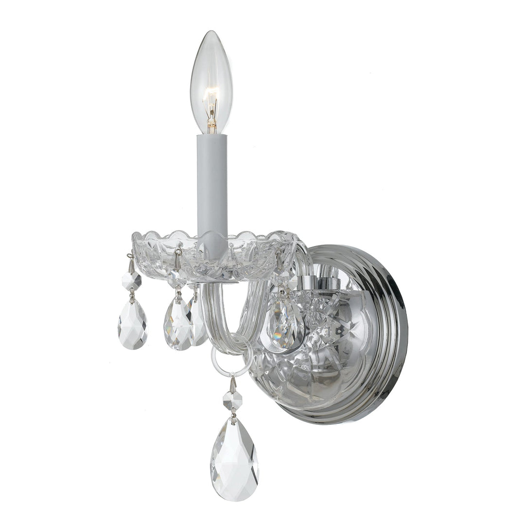 Traditional Crystal 1 Light Spectra Crystal Polished Chrome Sconce Crystorama