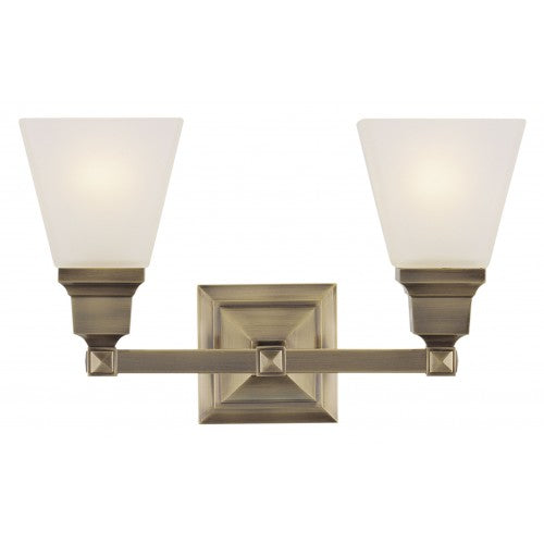 2 Light Antique Brass Bath Light Livex