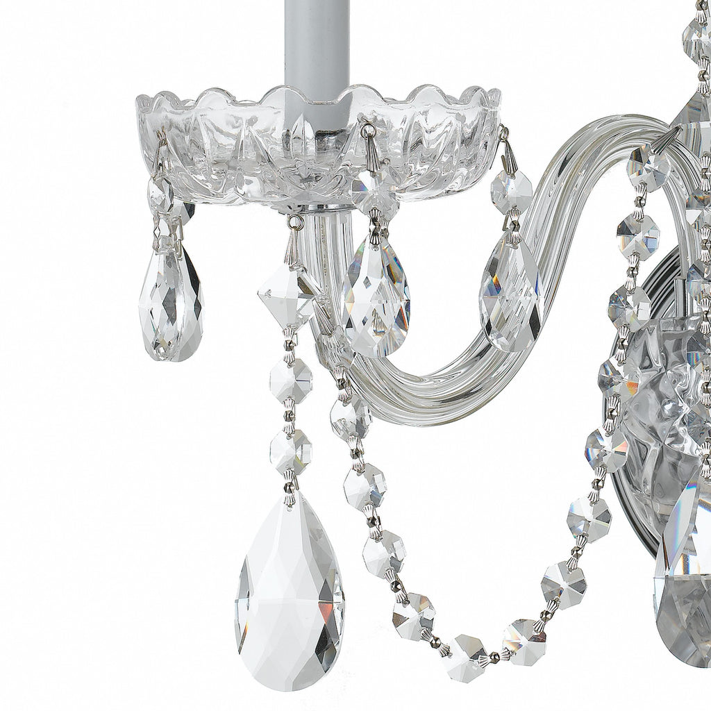 Traditional Crystal 3 Light Spectra Crystal Polished Chrome Sconce Crystorama