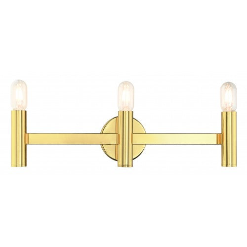 3 Light Polished Brass ADA Vanity Sconce Livex