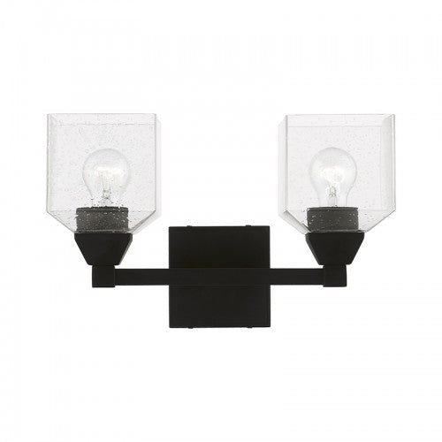 2 Light Black Vanity Sconce Livex