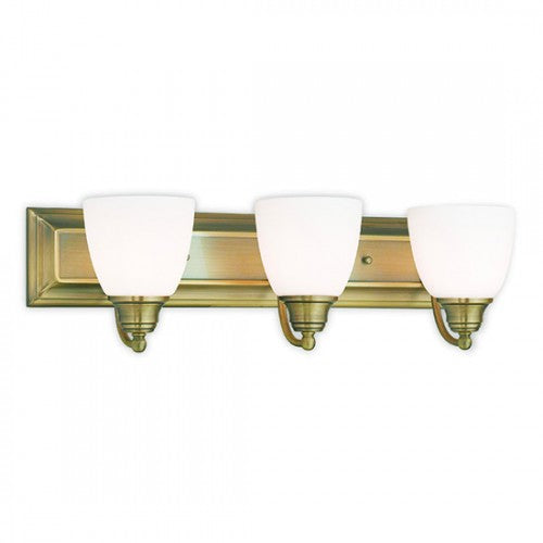 3 Light Antique Brass Bath Light Livex