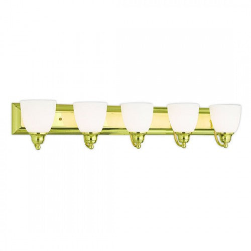 5 Light Polished Brass Bath Light Livex