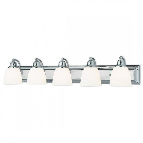 5 Light Polished Chrome Bath Light Livex