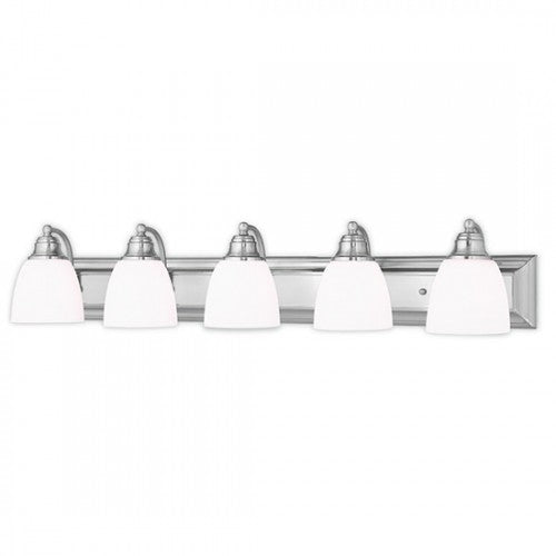 5 Light Brushed Nickel Bath Light Livex