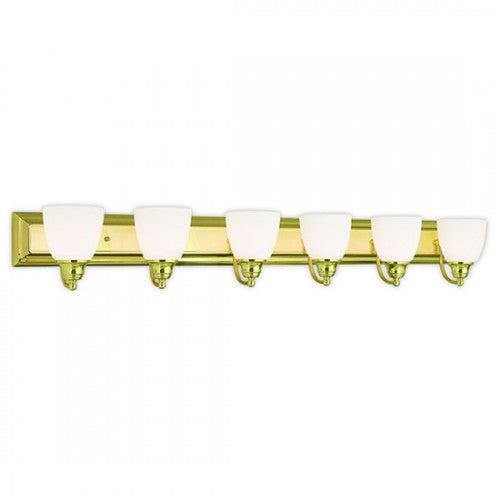 6 Light Polished Brass Bath Light Livex