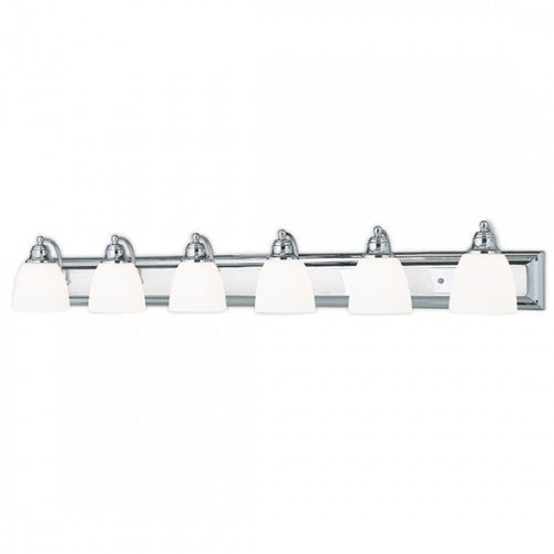 6 Light Polished Chrome Bath Light Livex