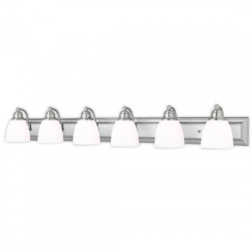 6 Light Brushed Nickel Bath Light Livex