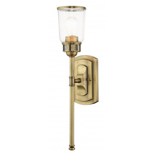 1 Light Antique Brass Single Sconce Livex