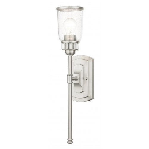 1 Light Brushed Nickel Single Sconce Livex