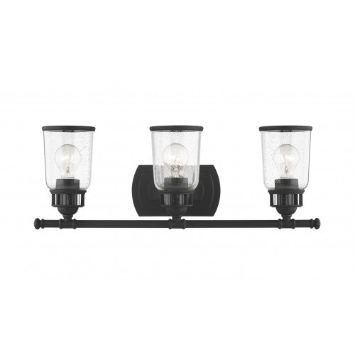 3 Light Black Bath Vanity Livex