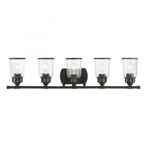 5 Light Black Large Vanity Sconce Livex