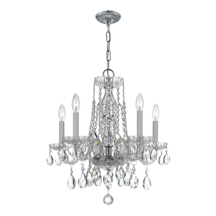 Traditional Crystal 5 Light Swarovski Strass Crystal Polished Chrome Chandelier Crystorama