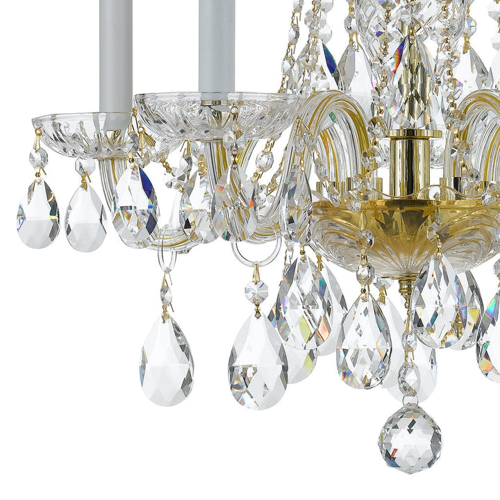 Traditional Crystal 3 Light Spectra Crystal Polished Brass Mini Chandelier Crystorama