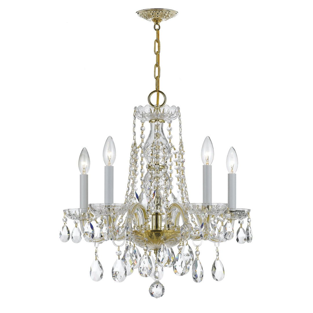 Traditional Crystal 5 Light Spectra Crystal Polished Brass Chandelier Crystorama