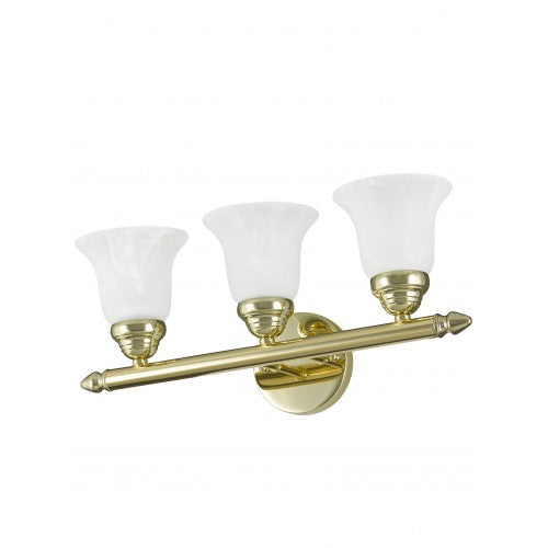 3 Light Polished Brass Bath Light Livex