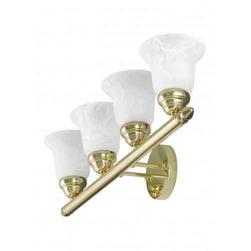 4 Light Polished Brass Bath Light Livex