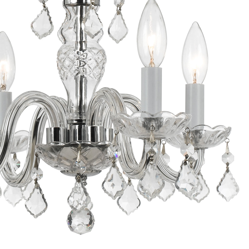 Traditional Crystal 4 Light Hand Cut Crystal Polished Chrome Mini Chandelier Crystorama