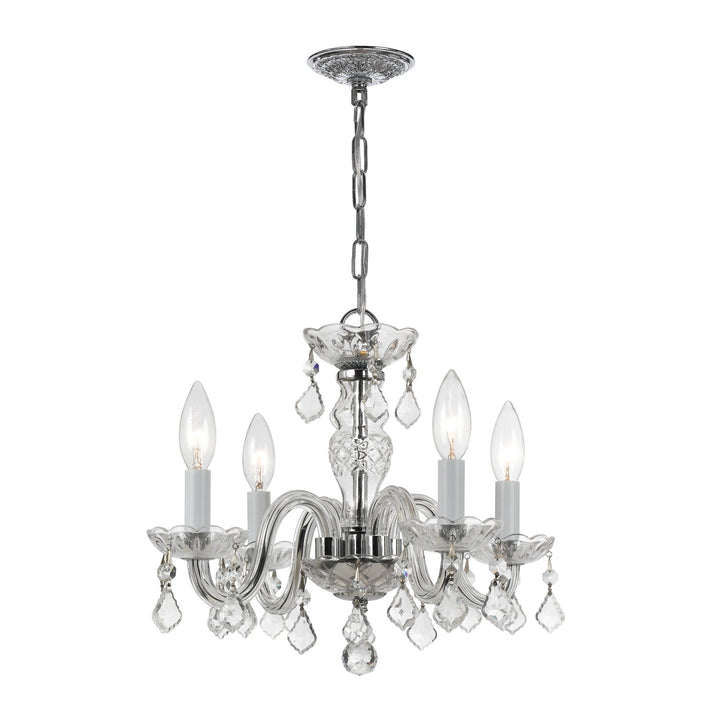 Traditional Crystal 4 Light Spectra Crystal Polished Chrome Mini Chandelier Crystorama