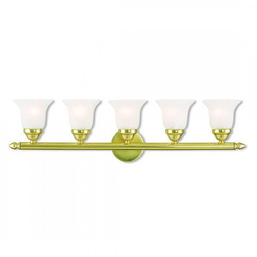 5 Light Polished Brass Bath Light Livex