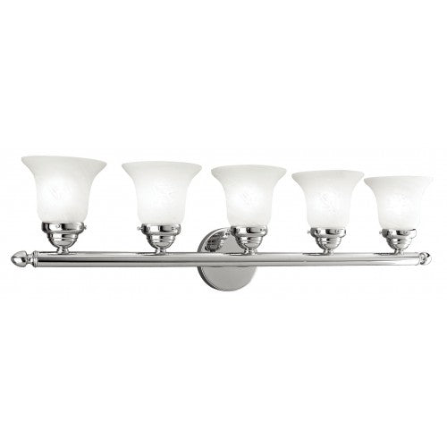 5 Light Polished Chrome Bath Light Livex