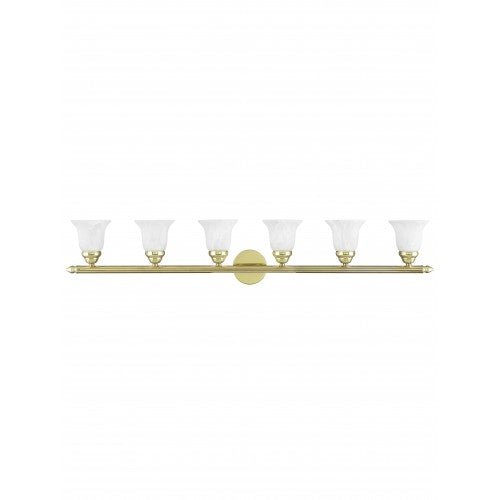 6 Light Polished Brass Bath Light Livex