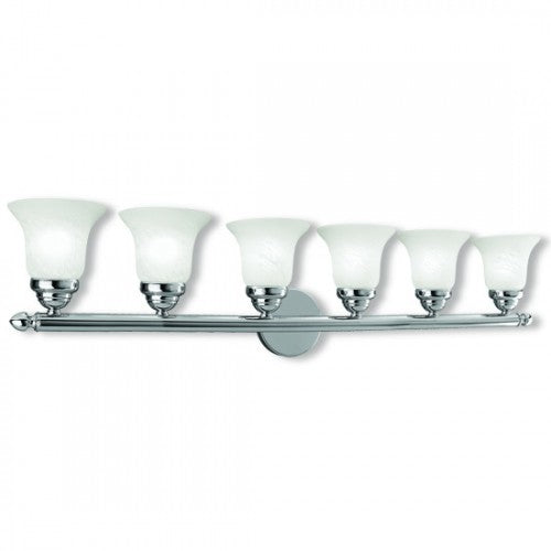 6 Light Polished Chrome Bath Light Livex