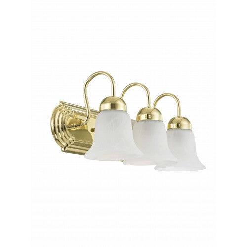 3 Light Polished Brass Bath Light Livex