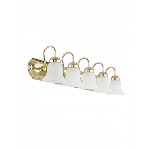 5 Light Polished Brass Bath Light Livex