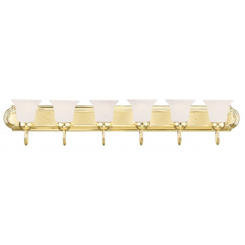 6 Light Polished Brass Bath Light Livex