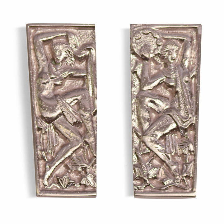 COPPER MOUNTAIN HARDWARE 6 Inch Solid Brass Art Deco Style Cabinet and Furniture Pull Set