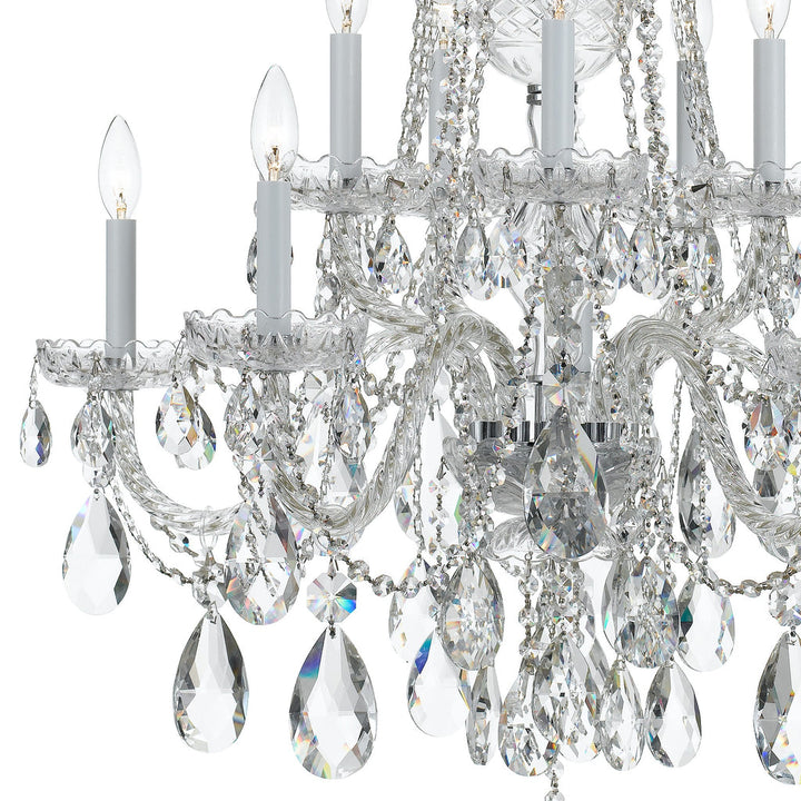 Traditional Crystal 10 Light Swarovski Strass Crystal Polished Chrome Chandelier Crystorama