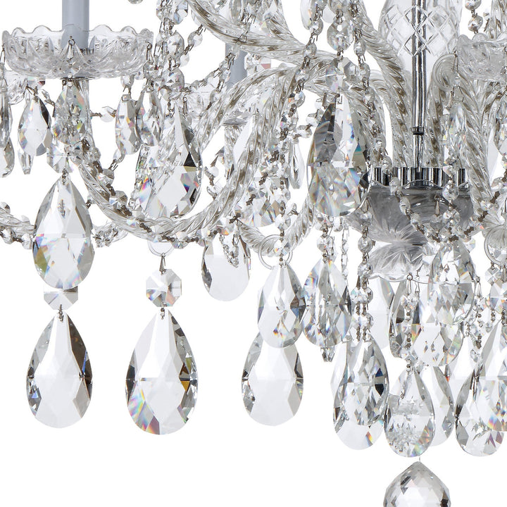 Traditional Crystal 12 Light Hand Cut Crystal Polished Chrome Chandelier Crystorama