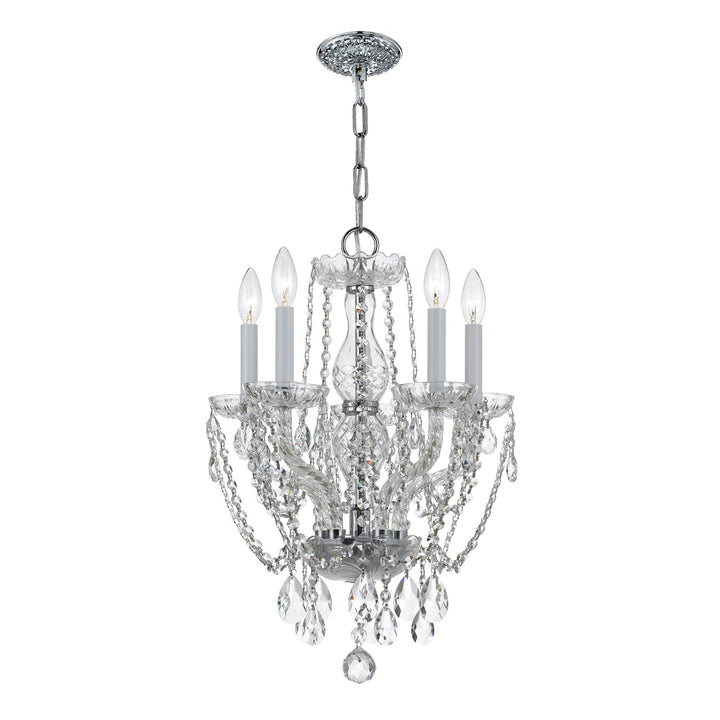 Traditional Crystal 5 Light Hand Cut Crystal Polished Chrome Mini Chandelier Crystorama