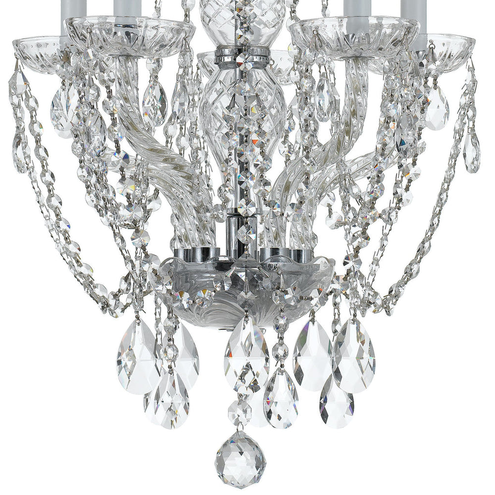 Traditional Crystal 5 Light Spectra Crystal Polished Chrome Mini Chandelier Crystorama