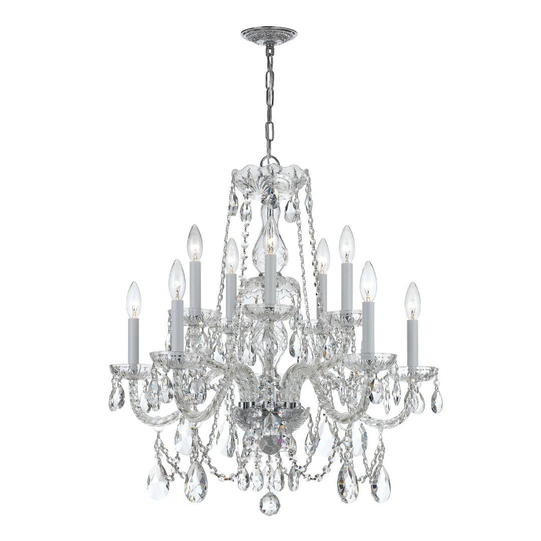 Traditional Crystal 10 Light Spectra Crystal Polished Chrome Chandelier Crystorama