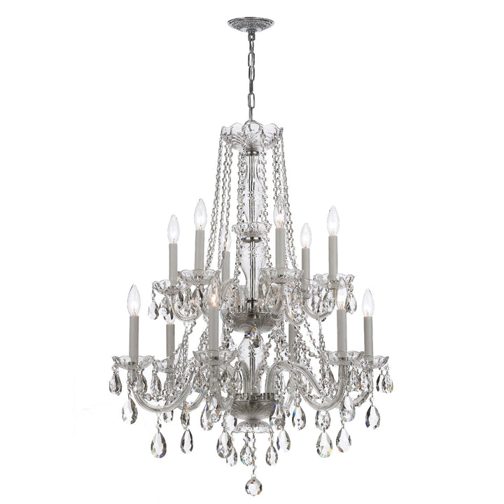 Traditional Crystal 12 Light Spectra Crystal Polished Chrome Chandelier Crystorama