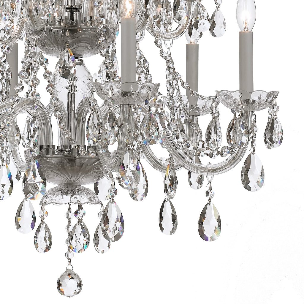 Traditional Crystal 12 Light Spectra Crystal Polished Chrome Chandelier Crystorama