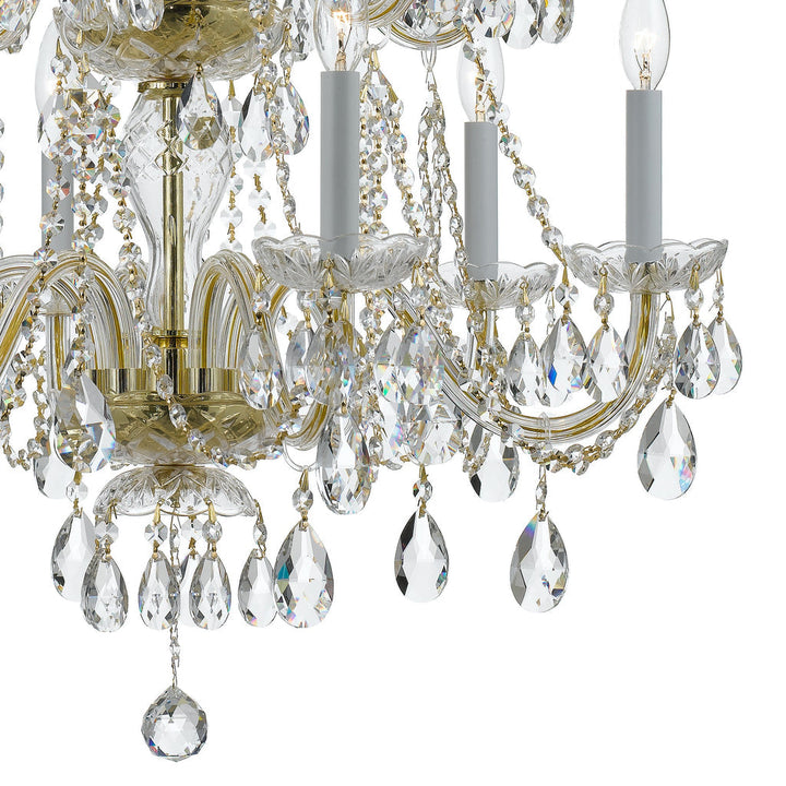 Traditional Crystal 12 Light Spectra Crystal Polished Brass Chandelier Crystorama