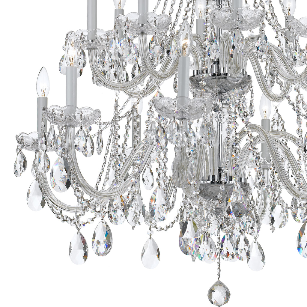 Traditional Crystal 16 Light Hand Cut Crystal Polished Chrome Chandelier Crystorama