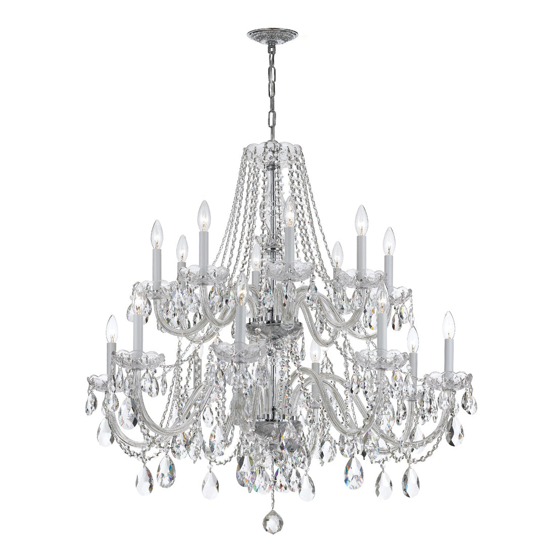 Traditional Crystal 16 Light Swarovski Strass Crystal Polished Chrome Crystal Chandelier Crystorama