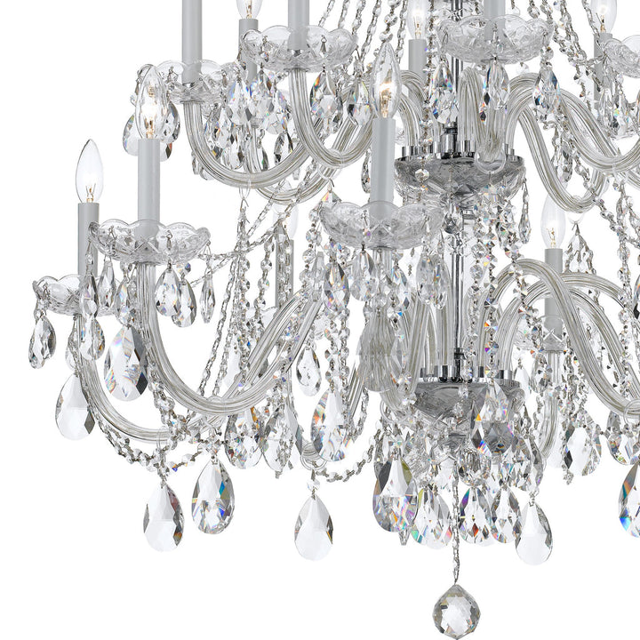 Traditional Crystal 16 Light Swarovski Strass Crystal Polished Chrome Crystal Chandelier Crystorama